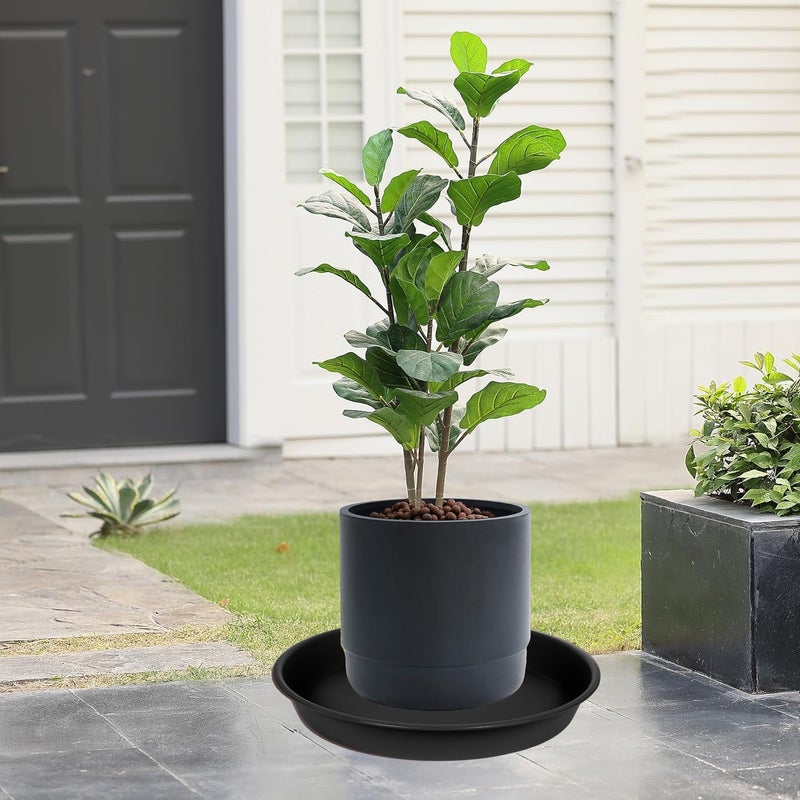 Angde 4 Pack of 16 inch Plant Saucer, Plant Saucer 16 Inch Round, Plant Drip Trays for Pots, Plant Drip Tray, Flower Plant Pot Saucers, Pot Saucer 16", Plant Saucers for Indoors (16", Black) - Image 3